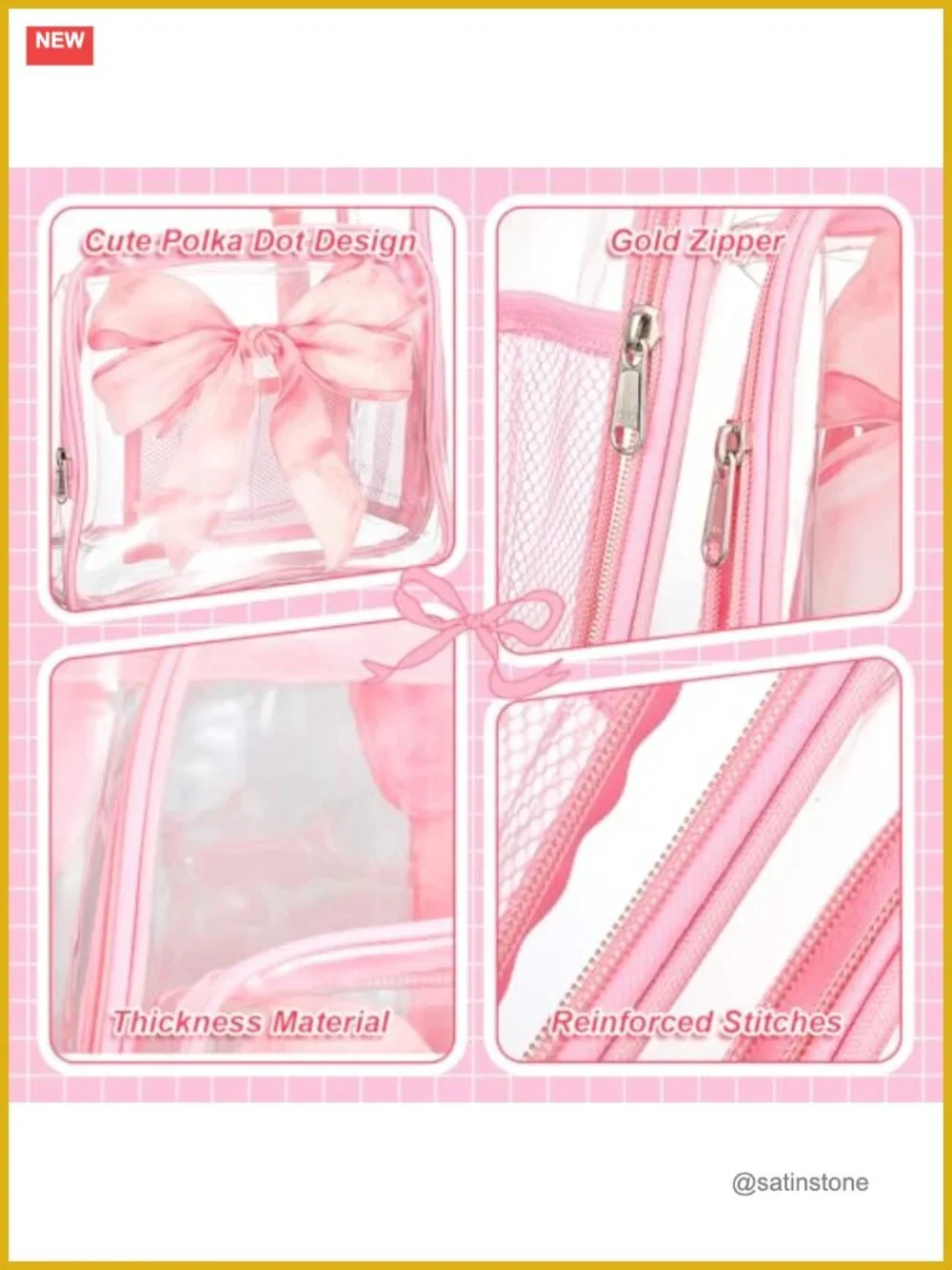 Clear PVC Backpack Set with Lunch Bag and Pencil Case